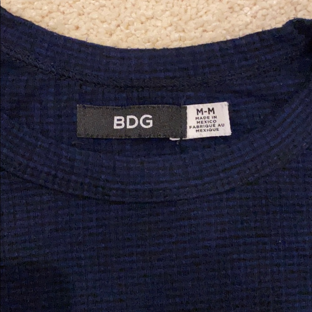 Navy blue ribbed T-shirt dress - Picture 10 of 11